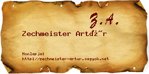 Zechmeister Artúr névjegykártya
